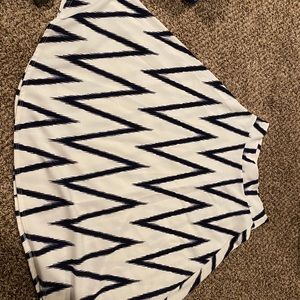 Navy blue and white chevron skirt